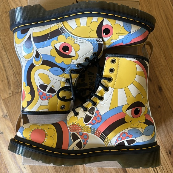 Dr. Martens Vegan 1460 Retro Ray Kemble Boot Parchment Beige 6 - Picture 10 of 13